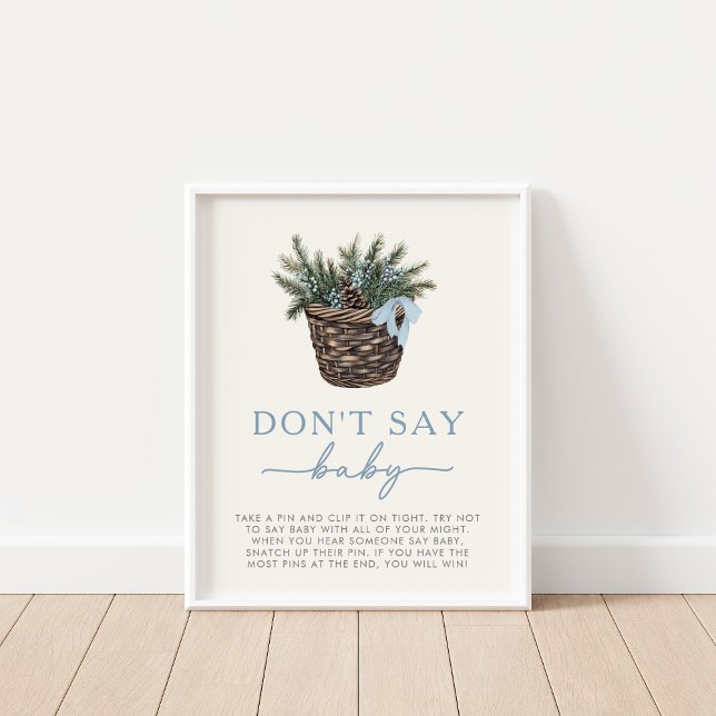 Winter Woodland Say Baby Shower Game Sign Poster (Von Creator hochgeladen)