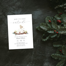 Winter Woodland Sleigh Polar Bear Baby Shower