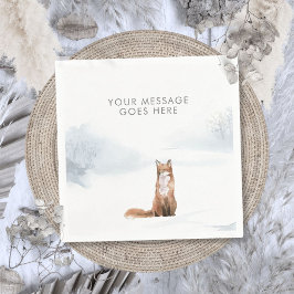 Winter Woodland Szene Fox Weihnachtsfeiertagen Serviette