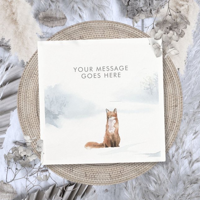 Winter Woodland Szene Fox Weihnachtsfeiertagen Serviette (Winter Woodland Scene Fox Christmas Holidays Napkins)