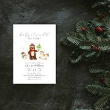 Winter Woodland Teddy Bear Snowman Baby Shower