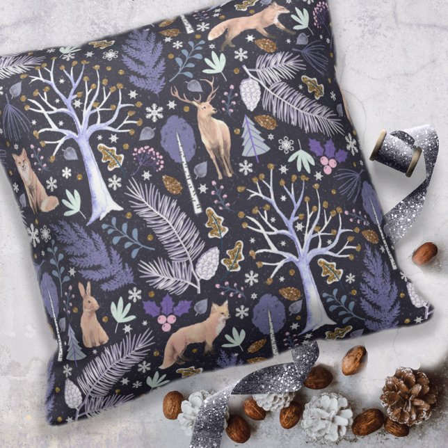 Winter Woodland Violet/Gold ID785 Kissen (Von Creator hochgeladen)
