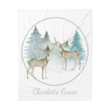 Winter Woodland Wasserfarbe Weihnachten Hirsch