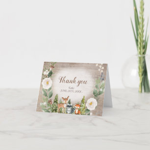Winter Woodland White Floral Danke Karte