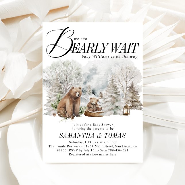 Winter Woodland wir können frühes Abwarten Baby Du Einladung (Von Creator hochgeladen)