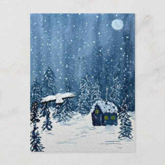 Winter Woodland Wonderland Feiertagspostkarte