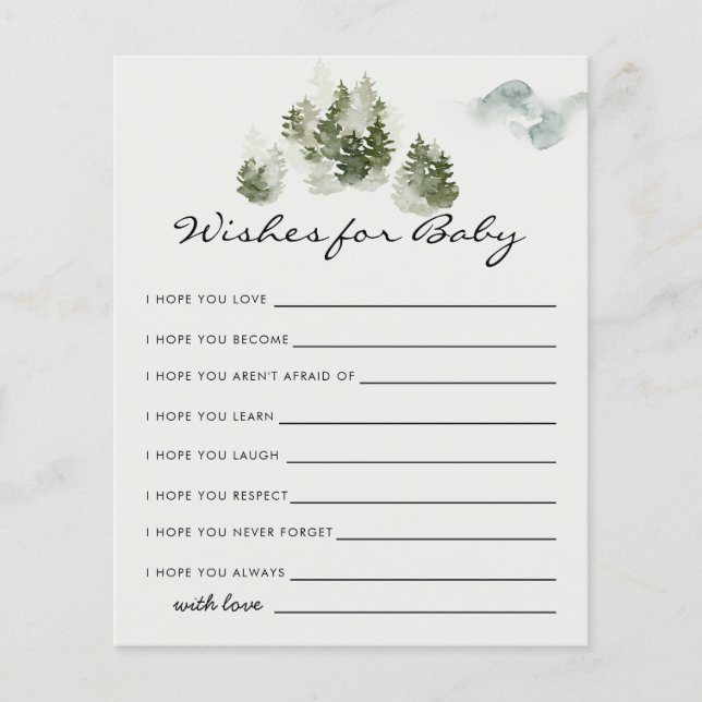 Winter Woodland wünscht sich ein Baby Card Game (Vorderseite)