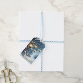 Winter Woods Blue Scene Weihnachten Geschenkanhänger