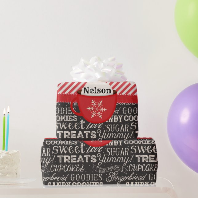 Winter Word Art Holiday Geschenkpapier (Partygeschenke)