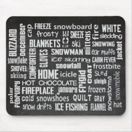 Winter Word Collage Mousepad