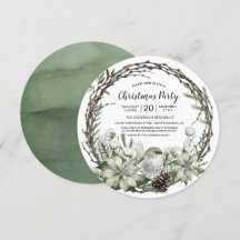 Winter Wreath Poinsettia & Bird Weihnachten