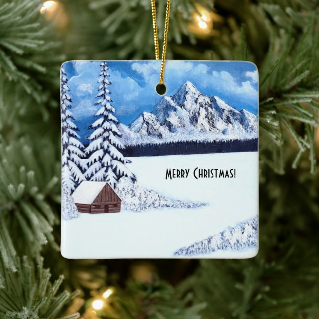 Winter-Wunder-Platz Keramikornament (Baum)