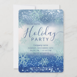 Winter Wunderland blaue Corporate Holiday Party Einladung