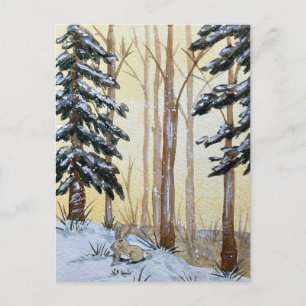 Winter-Wunderland im Wald Feiertagspostkarte