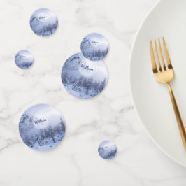 Winter Wunderland Nebel Fichtenwald Schneemonogram Konfetti