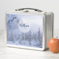 Winter Wunderland Nebel Fichtenwald Schneemonogram