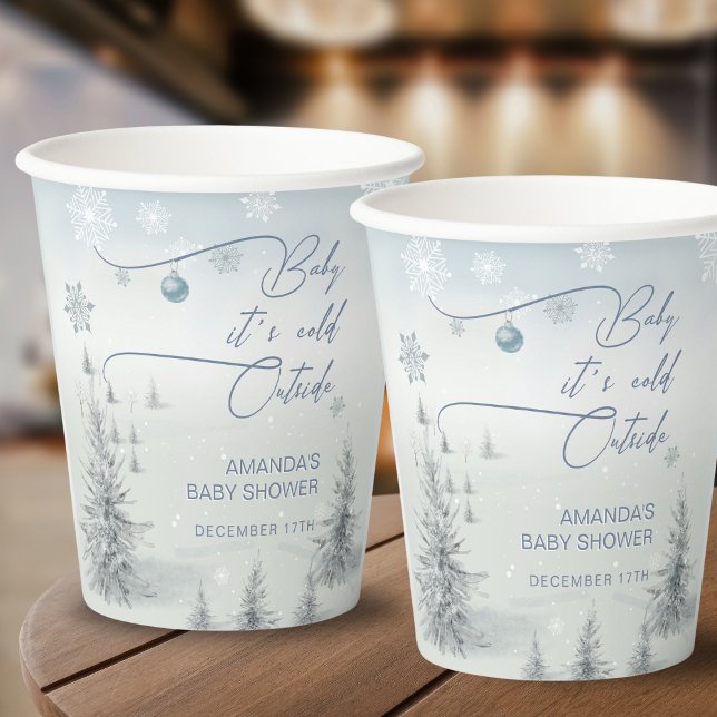 Winter Wunderland seine kalte Outdoor Boy Baby Dus Pappbecher (Von Creator hochgeladen)