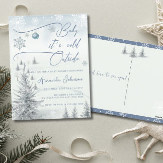 Winter Wunderland seine kalte Outdoor Boy Baby Dus Postkarte