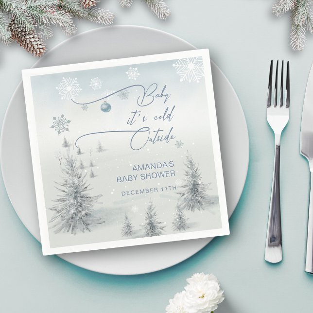 Winter Wunderland seine kalte Outdoor Boy Baby Dus Serviette (Von Creator hochgeladen)
