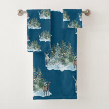Winter-Wunderland-Wald Geweihe Kiefern