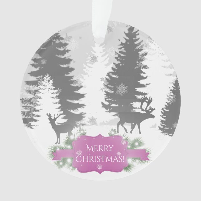 Winter Wunderland Weihnachtsschmuck - Magenta Ornament (Vorderseite)