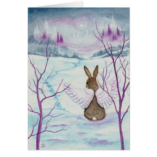 Winter wundert sich Kaninchen-Engels-Kunst durch (Vorne)