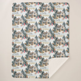 Winter-Wünsche Weihnachtsgeschenk für die Heimdeko Sherpadecke