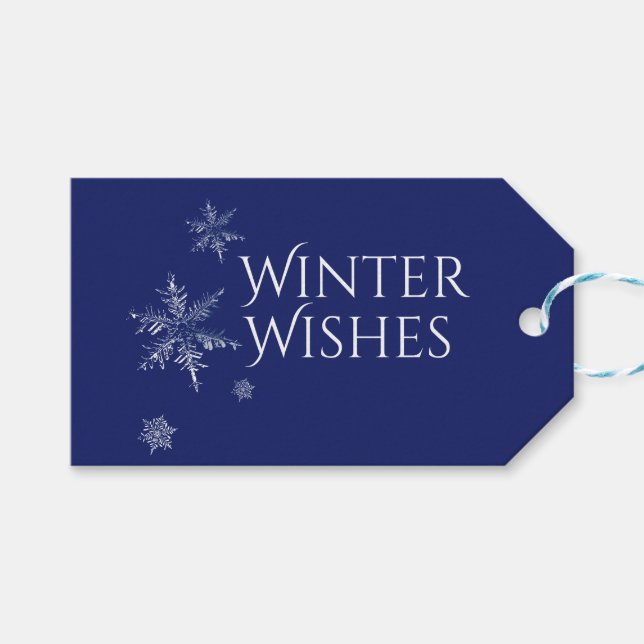 Winter wünscht Schneeflocken Geschenkanhänger (Vorderseite (Horizontal))