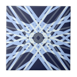 Winter Xmas Blue Gray Retro Geometrisches Muster Fliese