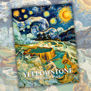 Winter Yellowstone Mammoth Hot Springs Van Gogh Postkarte