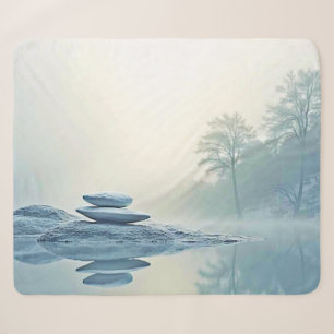 Winter Zen: Foggy Lake Balance Sherpadecke