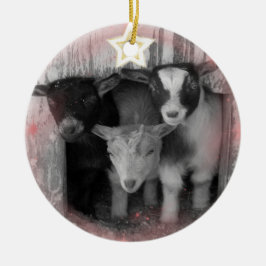WINTER-ZIEGEN-BABY-WEIHNACHTSverzierung Keramik Ornament
