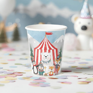 Winter-Zirkus-Tiere Süße Kinder-Geburtstagsfeier Pappbecher