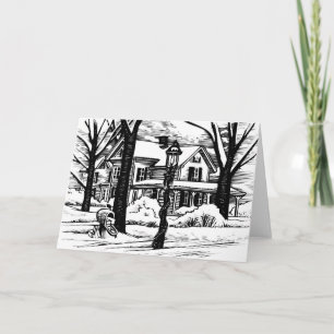 Winter zu Hause Feiertagskarte