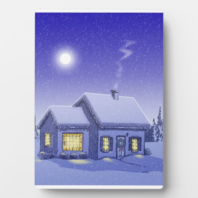 Winter Zuhause 2 Fotoplatte (Vorderseite)