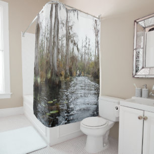 Winter-Zypresse-Bäume in Okefenokee Sumpf Duschvorhang