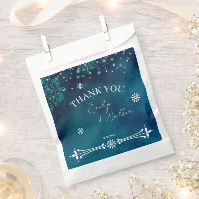 Winterabend Hochzeit Danke Geschenktütchen (Ausgeschnitten)