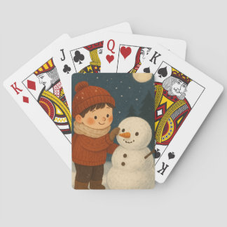 Winterabend Snowman Spaß Spielkarten