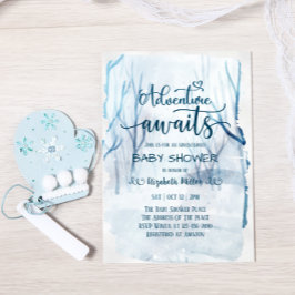 Winterabenteuer erwartet Watercolor Babydusche