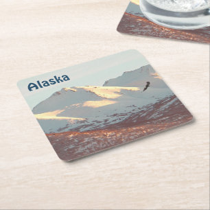 Winteradler Rechteckiger Pappuntersetzer