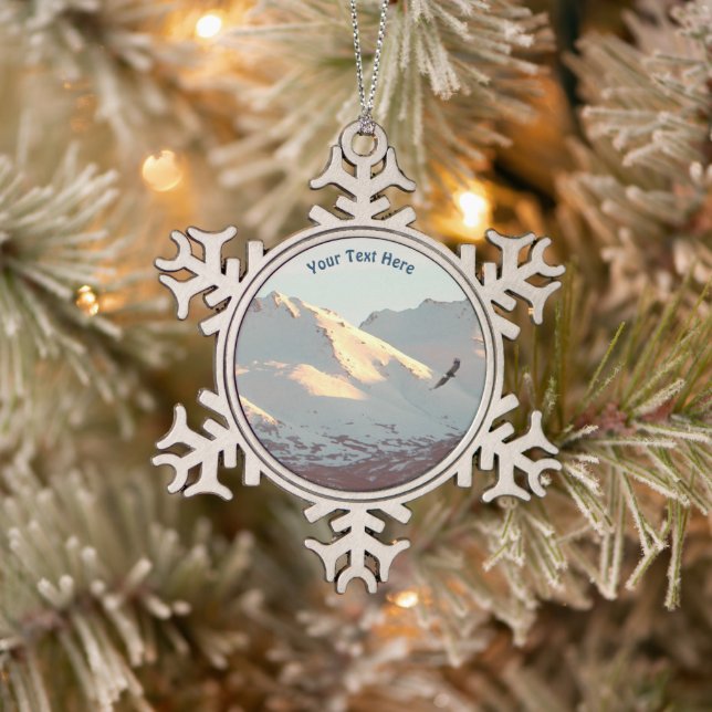 Winteradler Schneeflocken Zinn-Ornament (Baum)