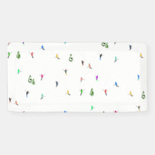Winteralpine Skifahrer Skispass Banner