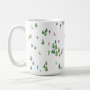 Winteralpine Skifahrer Skispass Kaffeetasse