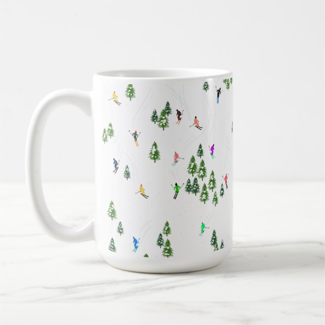Winteralpine Skifahrer Skispass Kaffeetasse (Links)