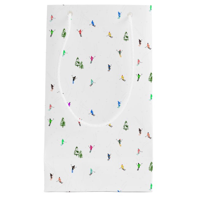 Winteralpine Skifahrer Skispass Kleine Geschenktüte (Vorderseite)
