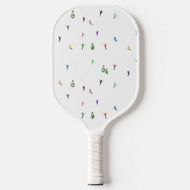 Winteralpine Skifahrer Skispass Pickleball Schläger (Vorderseite)