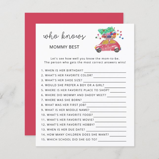 Winterauto \ Wer kennt das beste Spiel der Mama (Vorne/Hinten)