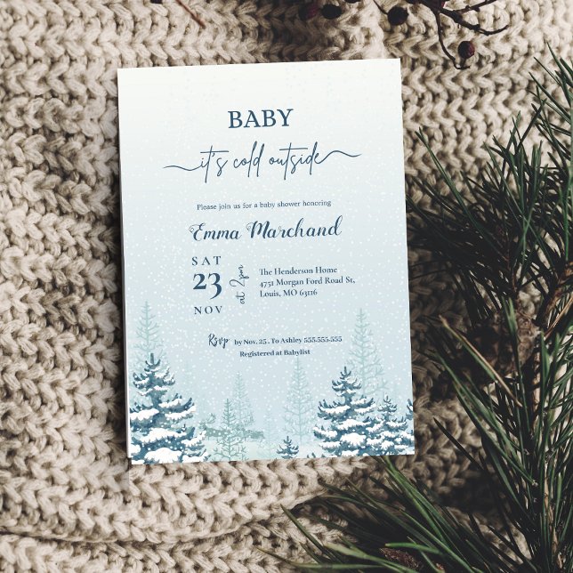 Winterbaby lädt das kalte Baby im Freien ein Einladung (Von Creator hochgeladen)