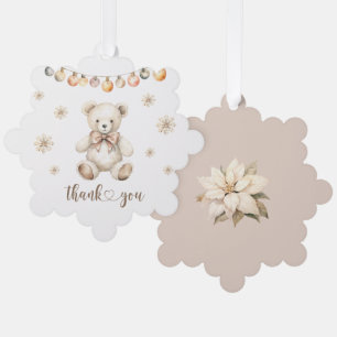 Winterbär seine Kälte draußen kalt abkleben Danke Ornament Karte