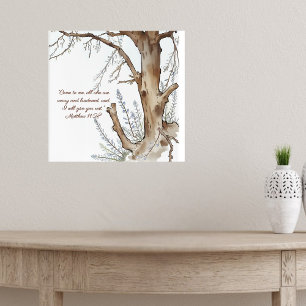 Winterbaum-Bibelvers anpassbar Poster